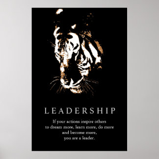 Poster Leadership motivationnel Tiger Pop Art
