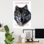 Poster Leadership motivationnel Wolf Eyes (Bureau à domicile)