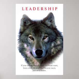 Poster Leadership motivationnel Wolf Eyes
