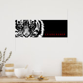 Poster Leadership noir et blanc Sumatran Borneo Tiger (Cuisine)