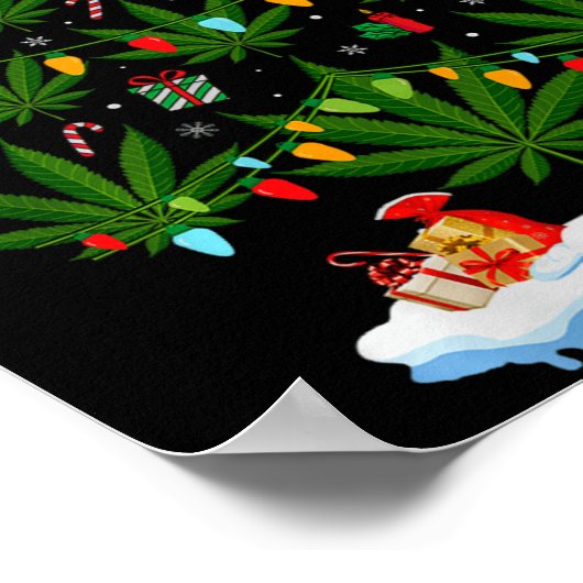 Poster Leaf Christmas Tree Weed Stoner Xmas Premium Tri-b (Coin)