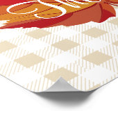 Poster Leaf de automne Merci White Plaid (Coin)