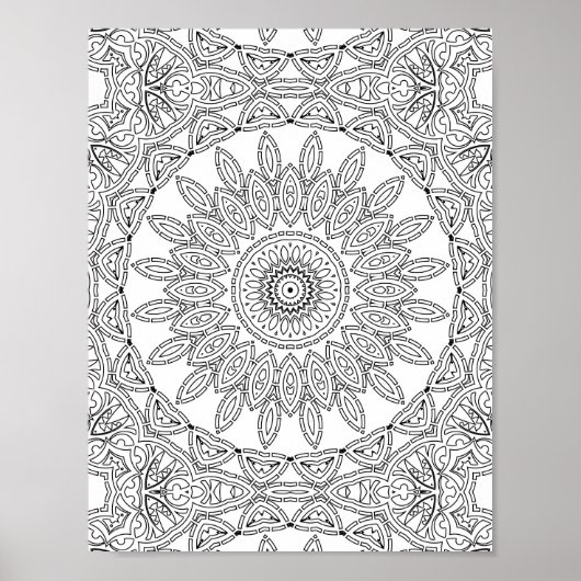 Poster Leaf Ring Mosaic Coloring Page Pattern Design (Devant)