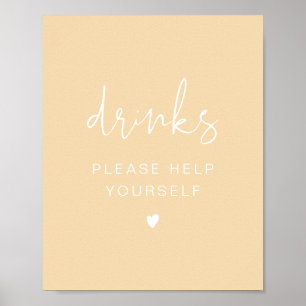 Poster LEAH Boissons Jaune Pastel Printemps Vibrant Bar 