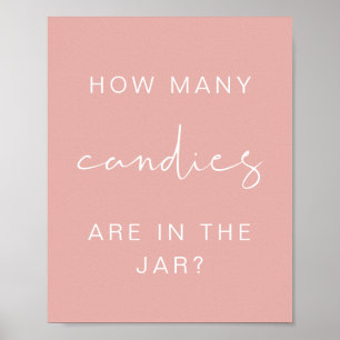 Poster LEAH Pastel Combien de bonbons Baby shower Jeu