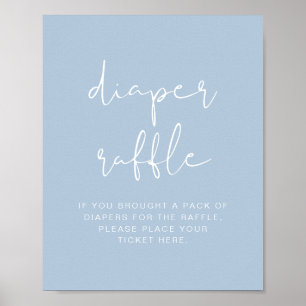 Poster LEAH Vibrant Pastel Dusty Blue Diaper Raffle Jeu