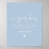 Poster LEAH Vibrant Pastel Dusty Blue Mariage Cigar Bar (Devant)