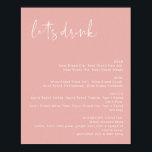 Poster LEAH Vibrant Pastel Pink Let's Drink Bar Menu<br><div class="desc">Ce panneau de menu du bar est composé de deux mimosas de style, d'une police manuscrite pointue et d'un design minimaliste moderne avec une combinaison de couleurs pastel rose et blanc éclatante. Modifiez facilement la police et la couleur arrière - plan pour correspondre à votre événement. Il est parfait pour...</div>