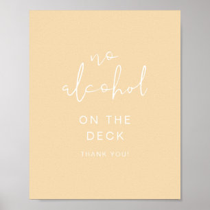 Poster LEAH Vibrant Pastel Yellow Spring No Alcohol Sign