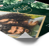 Poster LeahG Mariage botanique vert tropical (Coin)