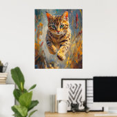 Poster  Leaping Bengal Cat Art (Bureau à domicile)