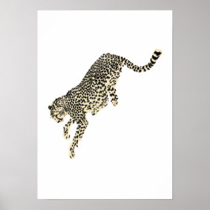 Poster Leaping Cheetah
