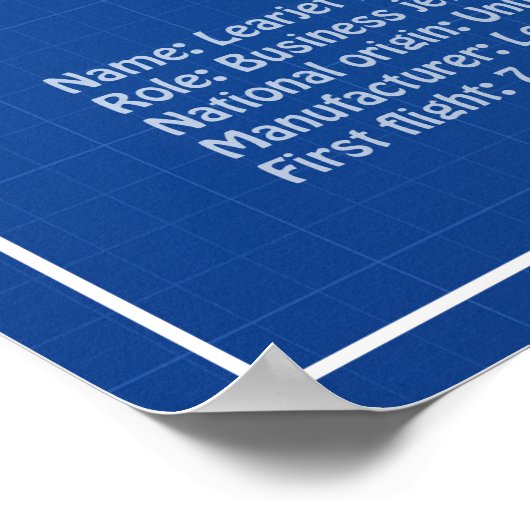 Poster Learjet 23 - Plan de dessin du plan directeur de l (Coin)