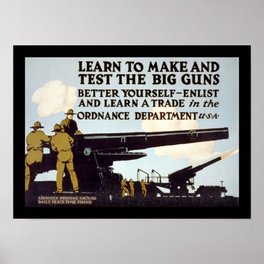 Poster Learn to Make and Test the Big Guns (Devant)