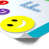 POSTER LEARNING IS FUN HAPPY FACES ÉCOLE D'ÉDUCATION (Coin)