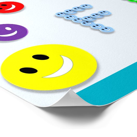 POSTER LEARNING IS FUN HAPPY FACES ÉCOLE D'ÉDUCATION (Coin)