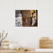 Poster Leather 3rd wedding anniversary heart party (Cuisine)