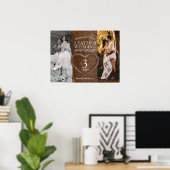 Poster Leather 3rd wedding anniversary heart party (Bureau à domicile)