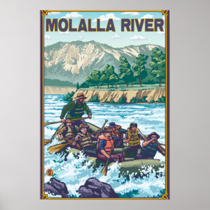 Poster L'eau blanche transportant par radeau - rivière de