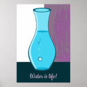 Poster L'Eau Carafe De Verre Bleu Est Vie ! (Devant)