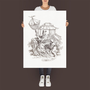 Poster "L'Eau" - Etching Vintage des quatre éléments
