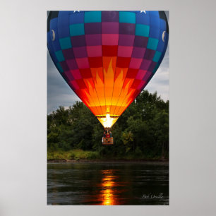 Poster L'eau ferraillant les ballons à air chauds