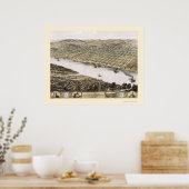 Poster Leavenworth, KS Carte panoramique - 1869 (Cuisine)