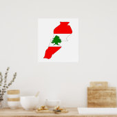 Poster Lebanon Flag Map full size (Cuisine)