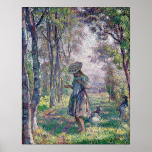 Poster Lebasque - Fille Et Chèvre Dans La Forêt