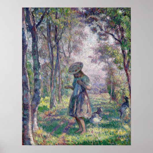 Poster Lebasque - Fille Et Chèvres Dans La Forêt (Devant)