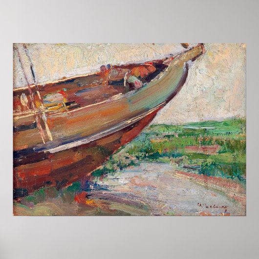 Poster Lebourg - Bateau de pêche sur le rivage (Devant)