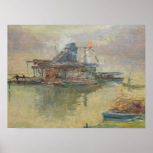 Poster Lebourg - Dredger Sur La Seine Près De Rouen