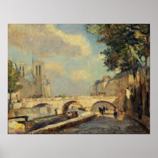 Poster Lebourg - La Seine À Paris À Notre Dame 1902 (Devant)