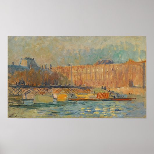 Poster Lebourg - Le Louvre Et Le Pont Des Arts (Devant)