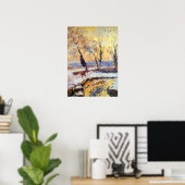 Poster Lebourg - Neige au coucher du soleil (Bureau à domicile)
