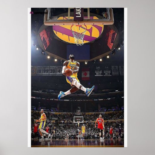 Poster lebron james, nba, basket-ball, roi james, slam du (Devant)
