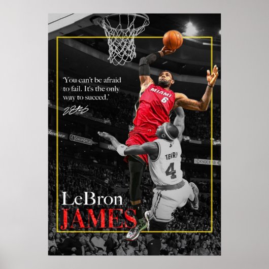Poster lebron james, nba, basket-ball, roi james, slam du (Devant)