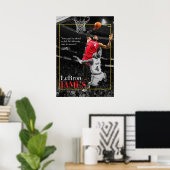 Poster lebron james, nba, basket-ball, roi james, slam du (Bureau à domicile)