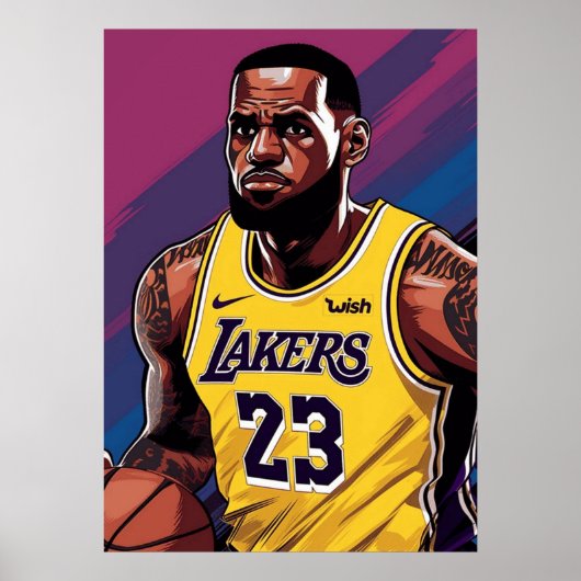 Poster lebron james, nba, basket-ball, roi james, slam du (Devant)