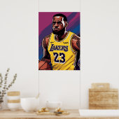 Poster lebron james, nba, basket-ball, roi james, slam du (Cuisine)