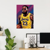 Poster lebron james, nba, basket-ball, roi james, slam du (Bureau à domicile)