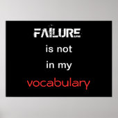 Poster L'échec n'est pas dans mon vocabulaire (Devant)