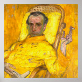 Poster L'échelle jaune, l'homme fume une cigarette (Devant)