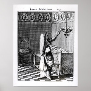 Poster L'éclairage des bougies de sabbat