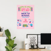 Poster L'école c'est cool, on va dominer la deuxième anné (Bureau à domicile)