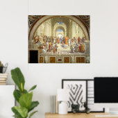Poster L'école d'Athènes Fresco par Raffaello Sanzio (Bureau à domicile)