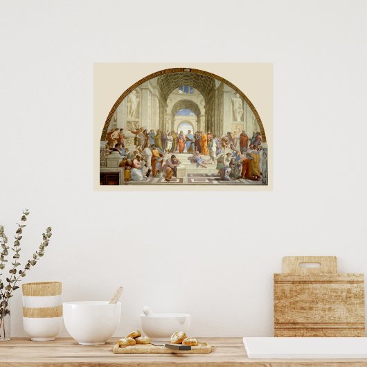 Poster L'école d'Athènes par Raffaello (Cuisine)