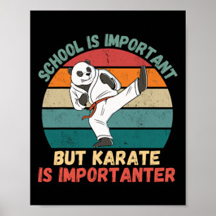 Poster L'École Retro Panda Est Importante Le Karaté Est I