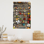 Poster Leçon Alphabet maison de maman (Cuisine)