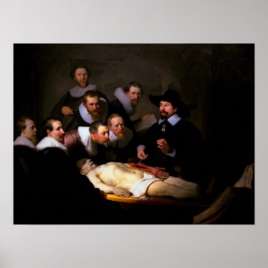 POSTER LEÇON ANATOMY - REMBRANDT - 1632 (Devant)